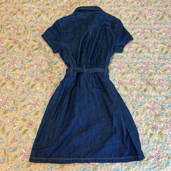 J. Crew Dark Indigo Denim Shirt Dress - Picture 4 of 6